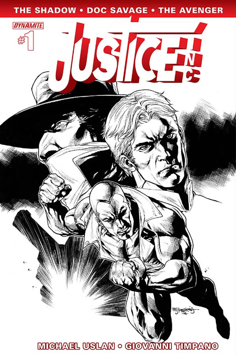 Justice Inc Vol 3 #1 Cover H Incentive Stephen Segovia Black & White Cover