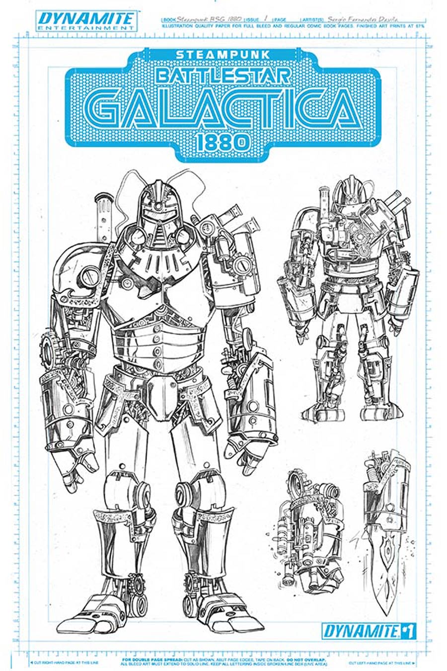 Steampunk Battlestar Galactica 1880 #1 Cover E Incentive Cylon Concept Art Variant Cover