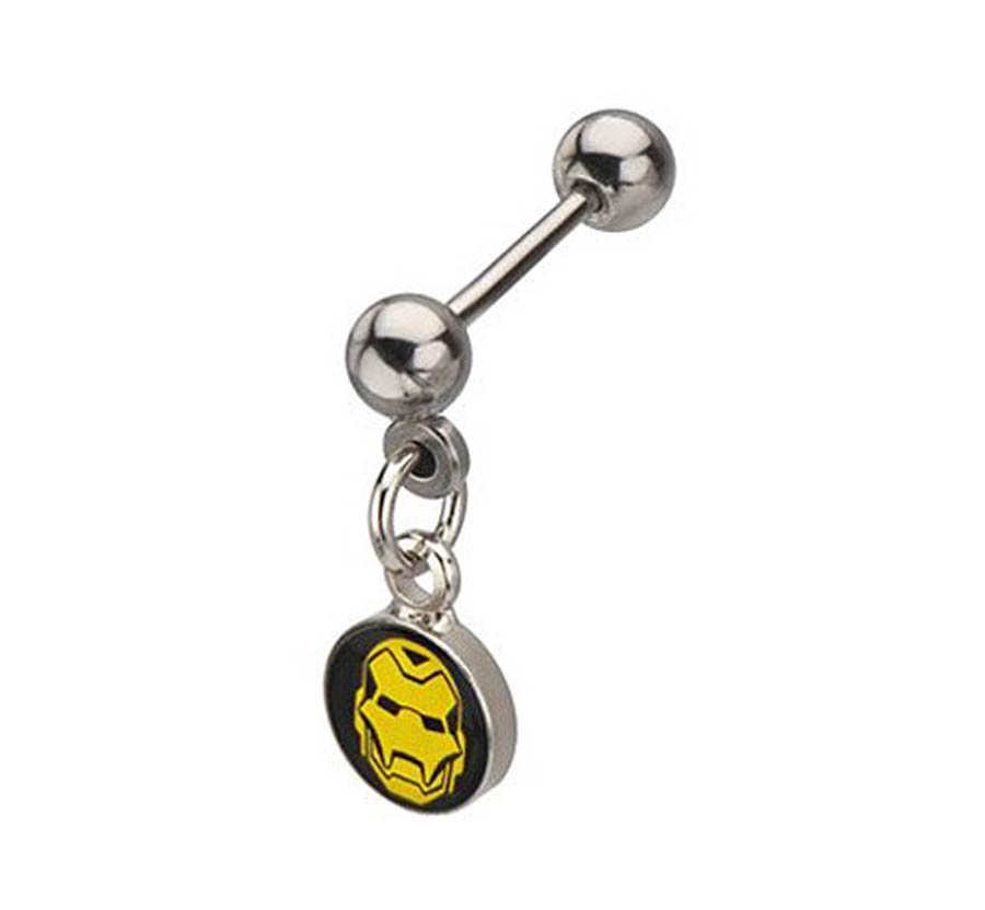 Marvel Comics Stainless Steel Cartilage Earring - Iron Man Helmet Dangle 18G