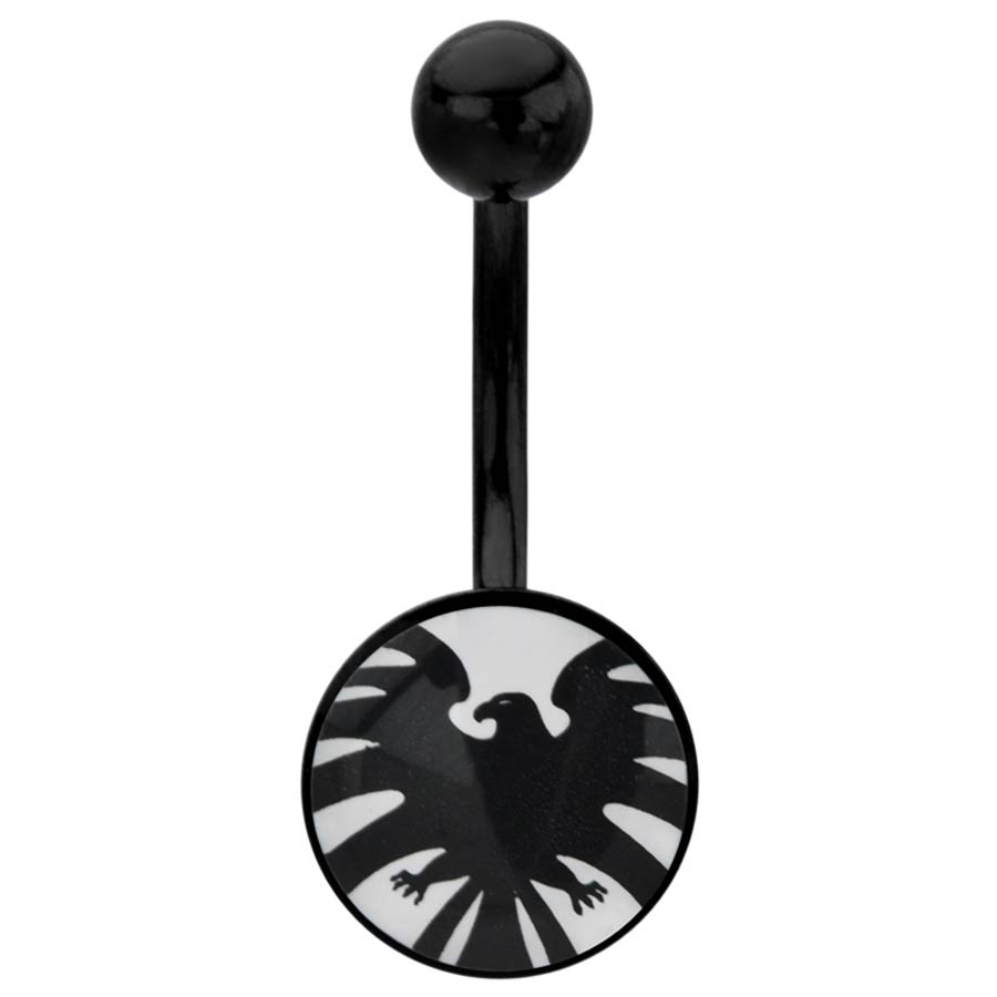 Marvel Comics Black Stainless Steel Belly Ring - SHIELD Logo 14G