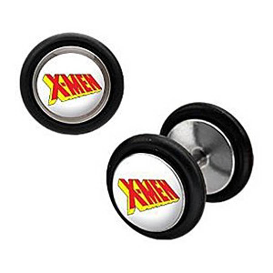 Marvel Comics Black Stainless Steel Faux Plugs - X-Men 18G