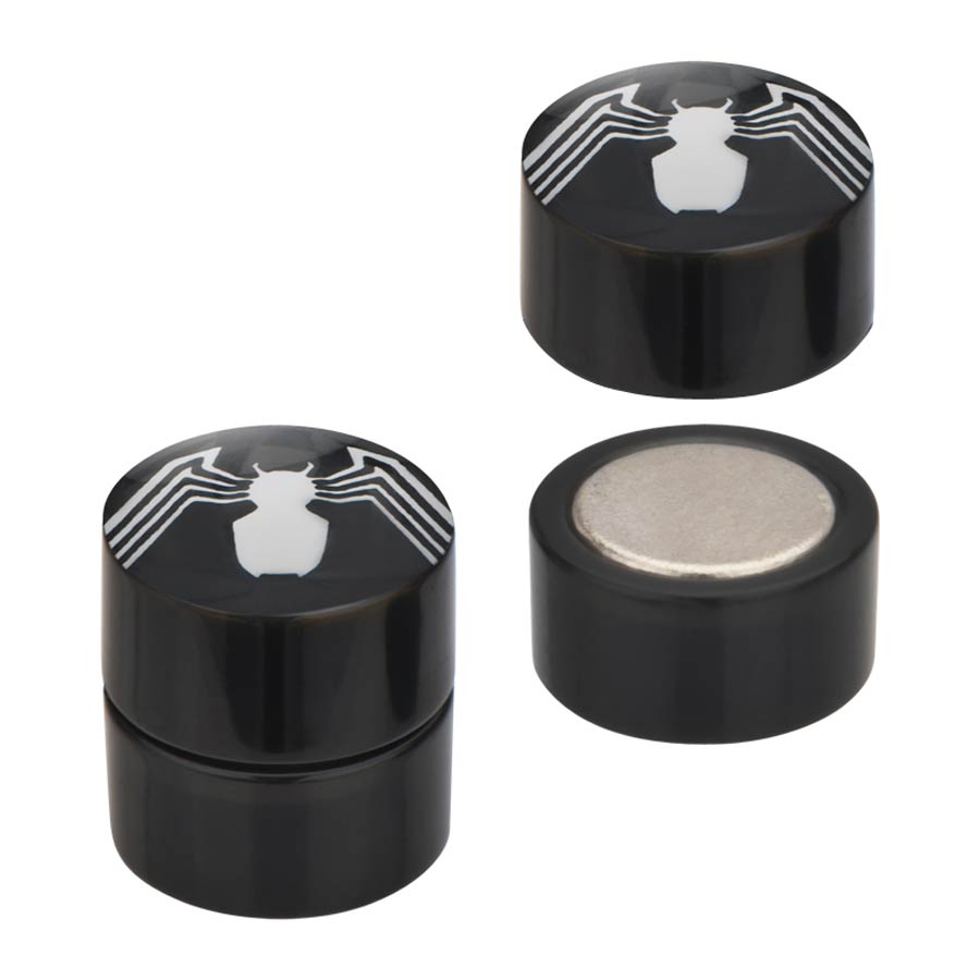 Marvel Comics Black Magnetic Acrylic Faux Plugs - Spider-Man White Logo