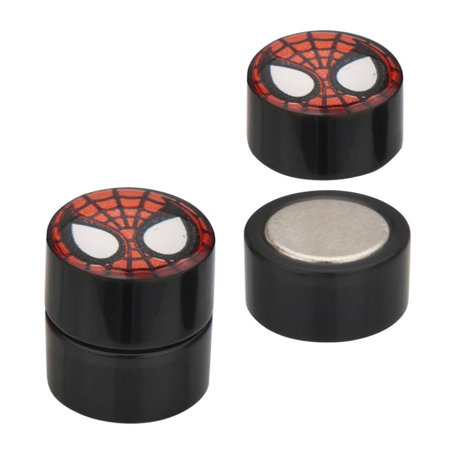 Marvel Comics Black Magnetic Acrylic Faux Plugs - Spider-Man Face