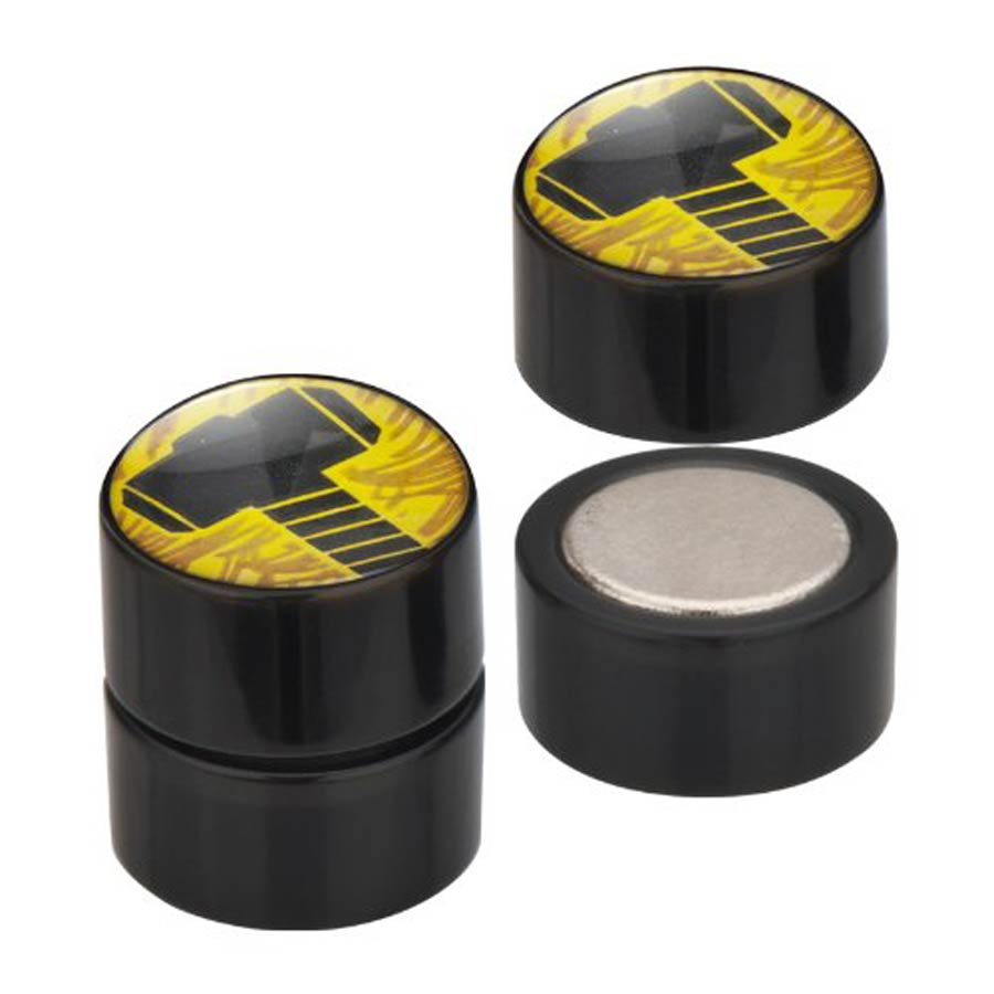 Marvel Comics Black Magnetic Acrylic Faux Plugs - Thor Hammer Logo