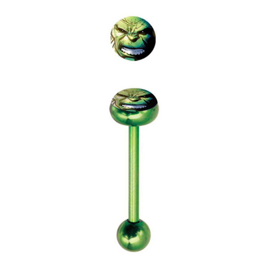 Marvel Comics Green Stainless Steel Barbell - Hulk Face