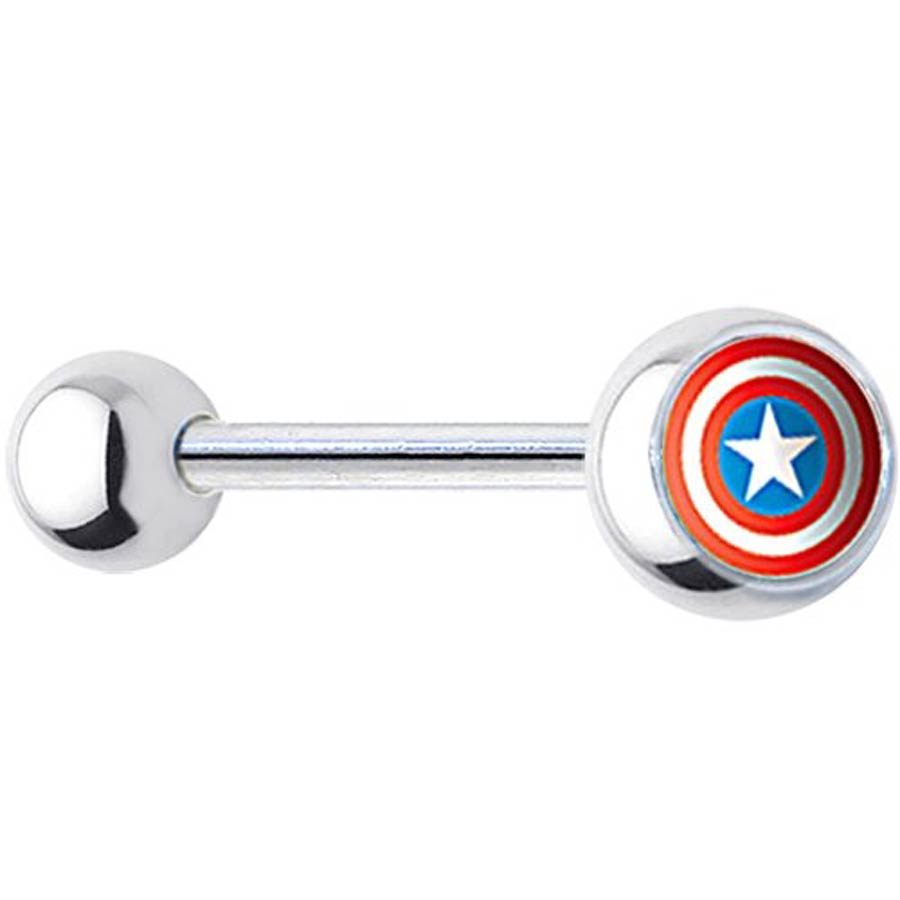 Marvel Comics Stainless Steel Barbell - Captain America Logo