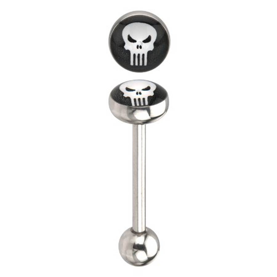 Marvel Comics Stainless Steel Barbell - Punisher Logo