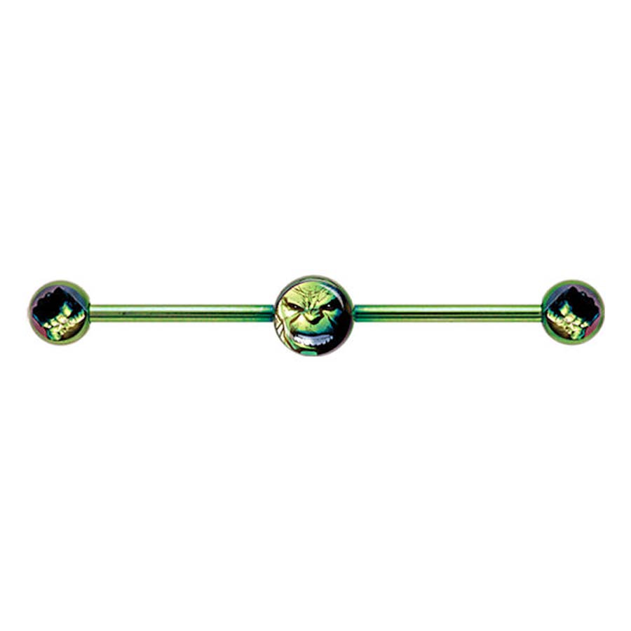 Marvel Comics Green Stainless Steel Industrial - Hulk Face