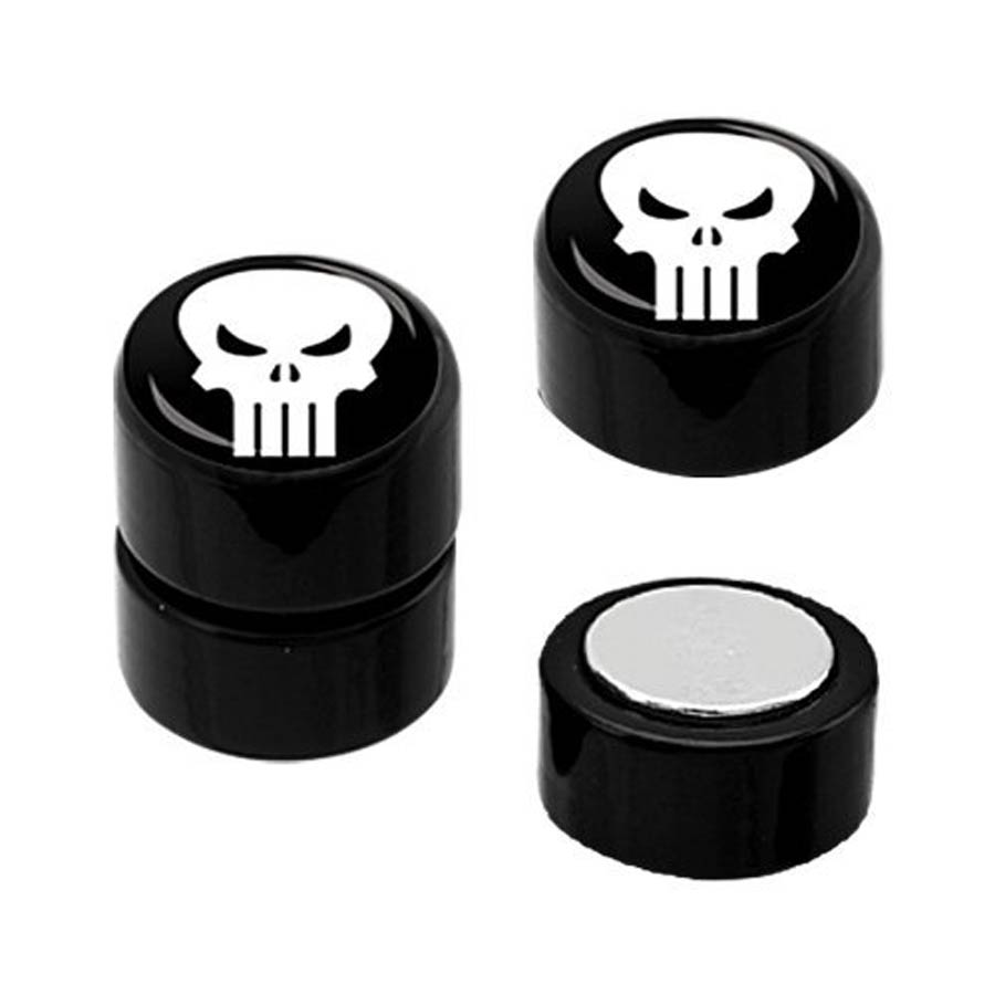 Marvel Comics Black Magnetic Acrylic Faux Plugs - Punisher Logo