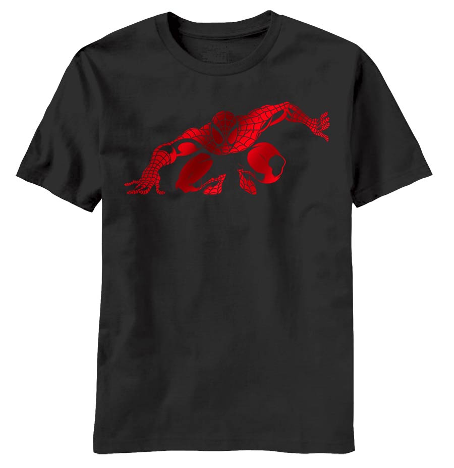 Spider-Man Red Chrome Black T-Shirt Large