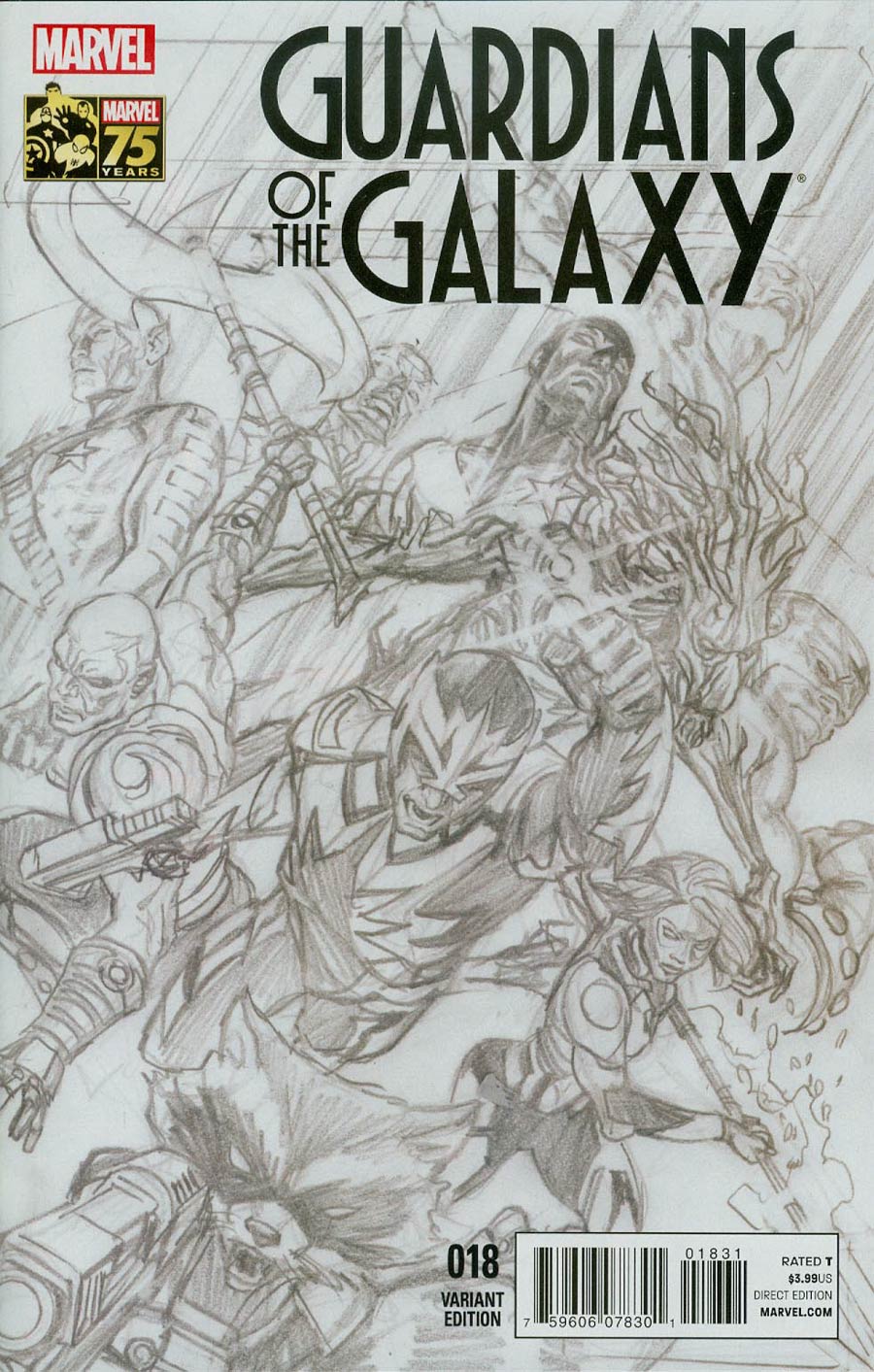 Guardians Of The Galaxy Vol 3 #18 Cover C Incentive Alex Ross 75th Anniversary Sketch Variant Cover (Original Sin Tie-In)