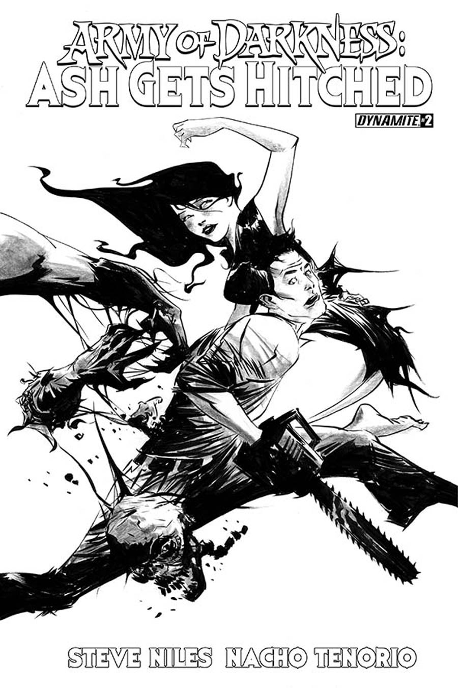 Army Of Darkness Ash Gets Hitched #2 Cover D Incentive Jae Lee Black & White Line Art Cover