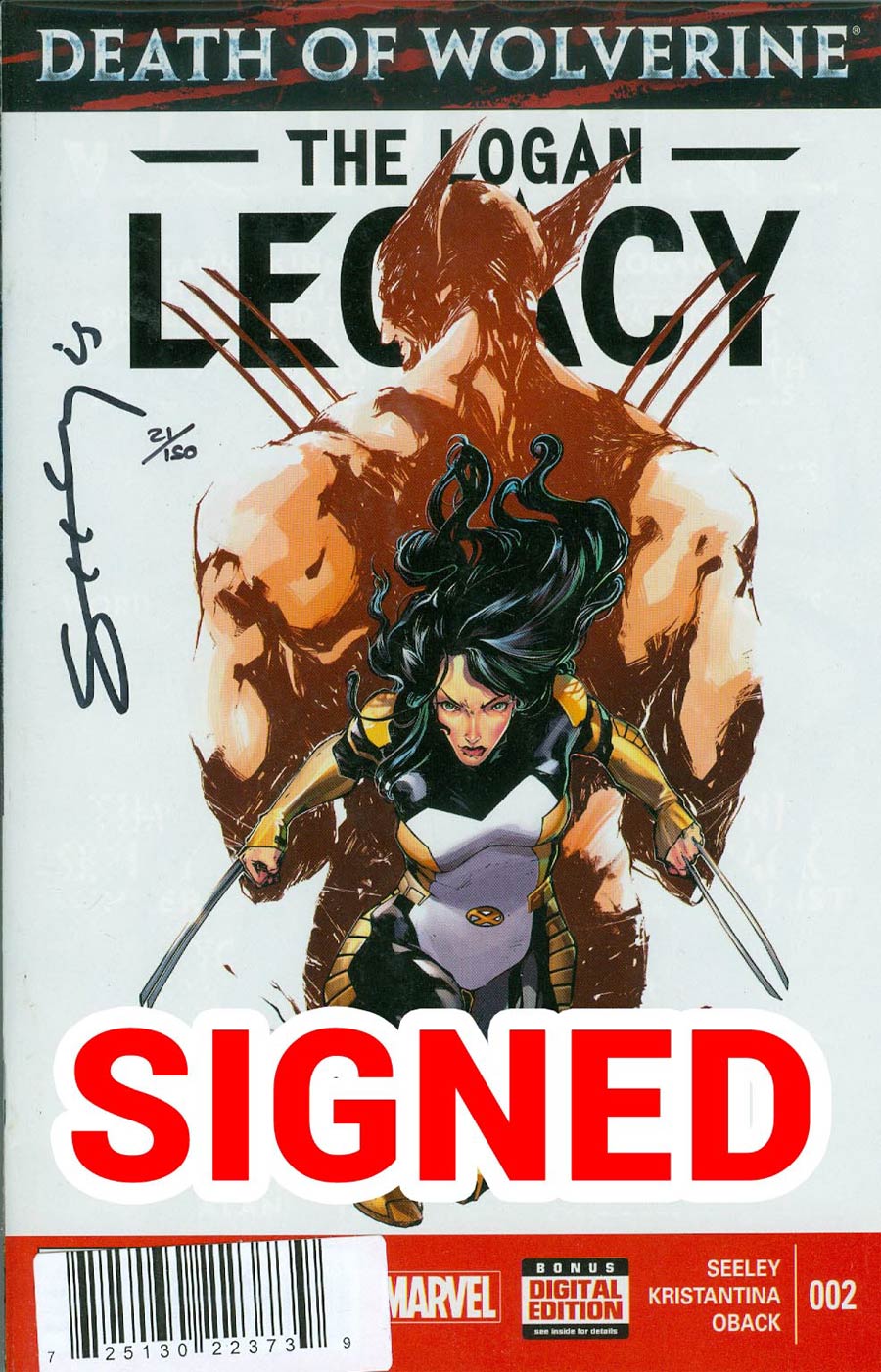 Death Of Wolverine Logan Legacy #2 Cover C DF Signed By Tim Seeley