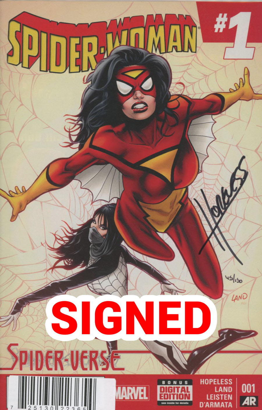 Spider-Woman Vol 5 #1 Cover G DF Signed By Dennis Hopeless (Spider-Verse Tie-In)