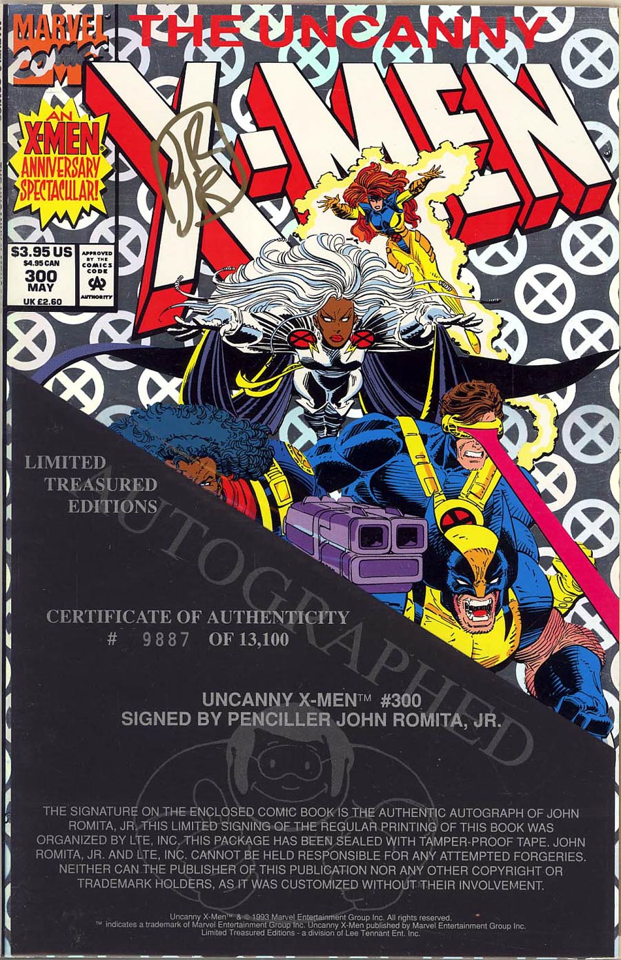 Uncanny X-Men #300 Cover B Signed John Romita Jr Limited Treasured Edition 
