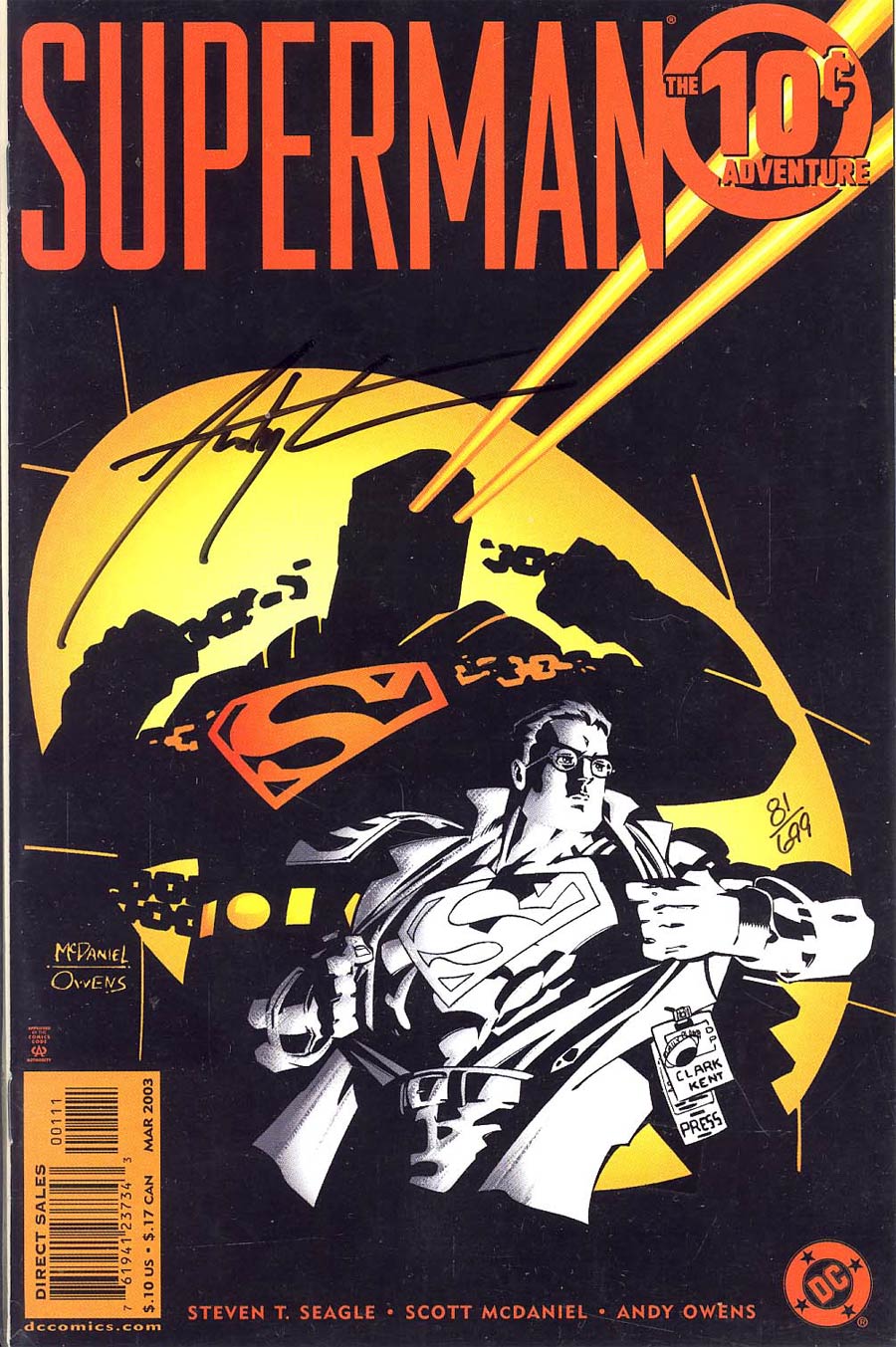 Superman 10 Cent Adventure DF Signed Andy Owens