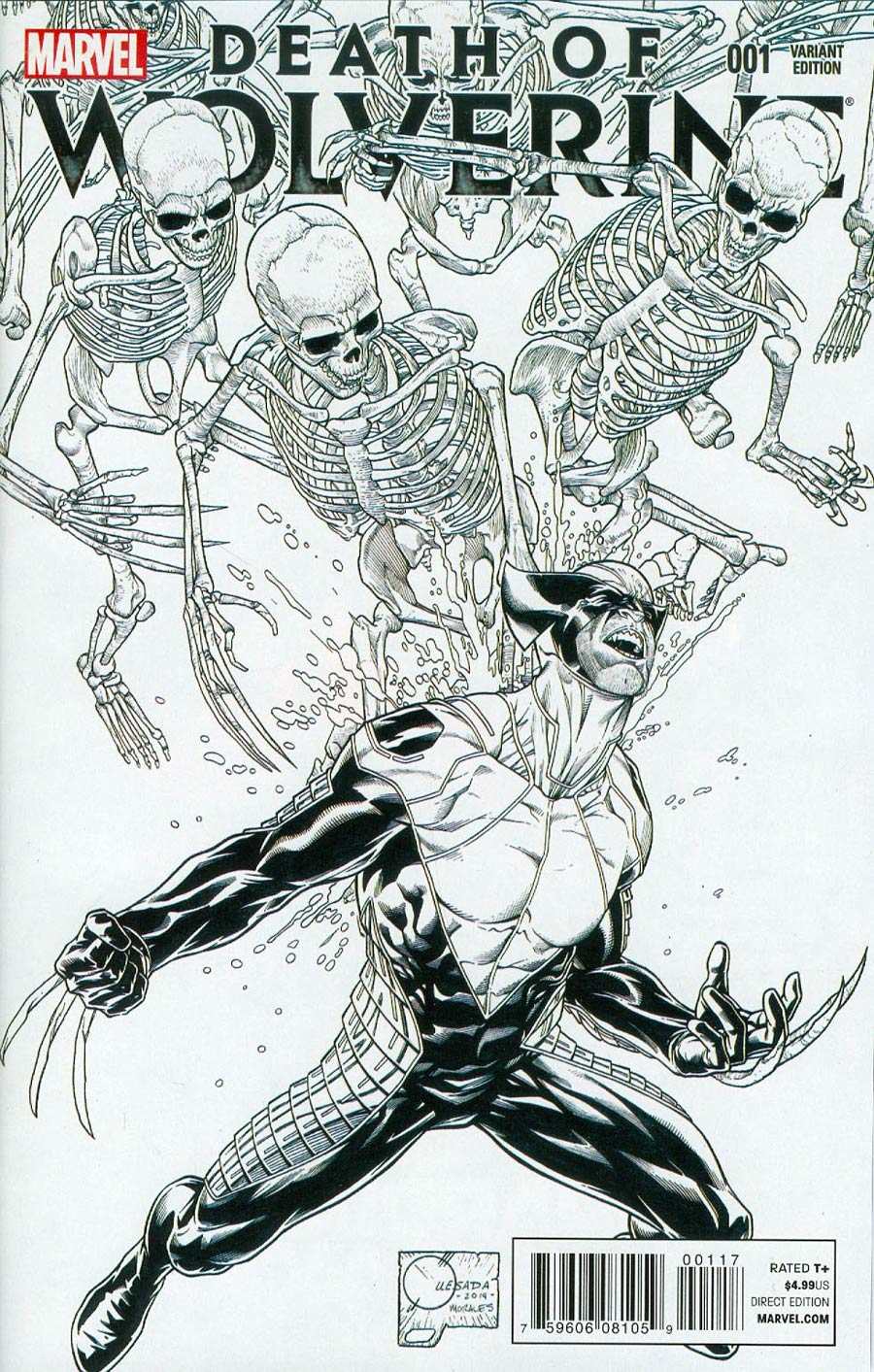 Death Of Wolverine #1 Cover J Incentive Joe Quesada Sketch Variant Cover