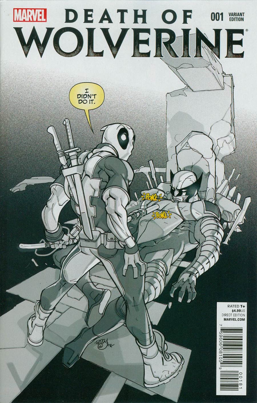 Death Of Wolverine #1 Cover K Incentive Deadpool Memorial Sketch Variant Cover
