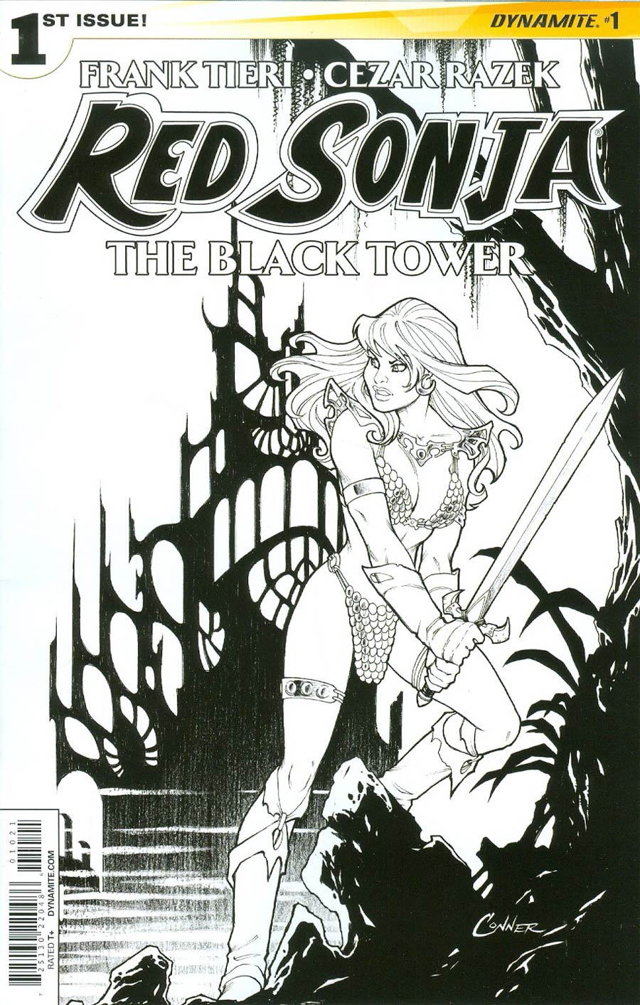 Red Sonja Black Tower #1 Cover B Incentive Amanda Conner Black & White Cover