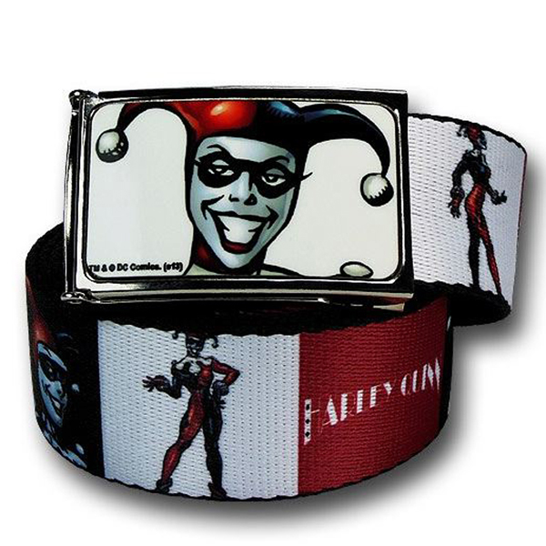 DC Comics 1.5-Inch Gloss Web Belt - Harley Quinn Poses Blocks