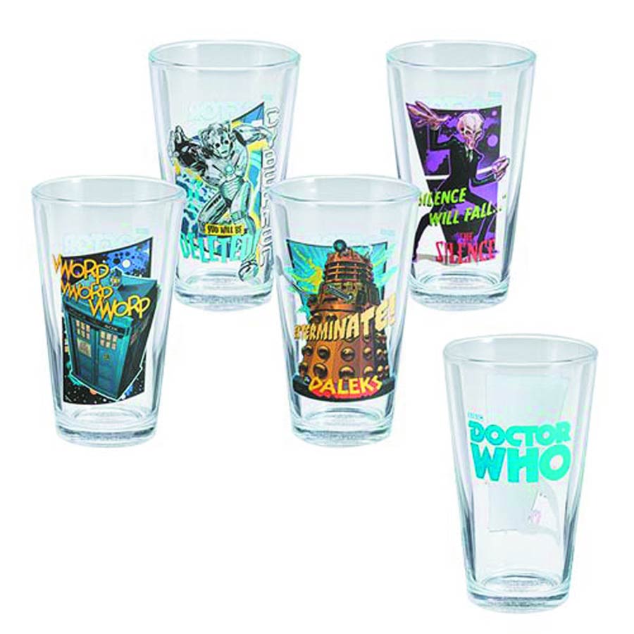 Doctor Who 4-Piece 16-Ounce Glass Set