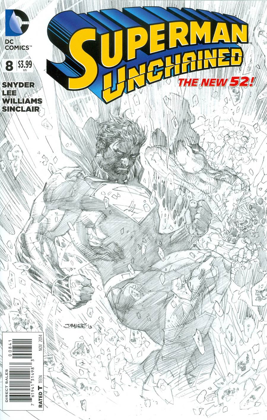 Superman Unchained #8 Cover F Incentive Jim Lee Sketch Cover