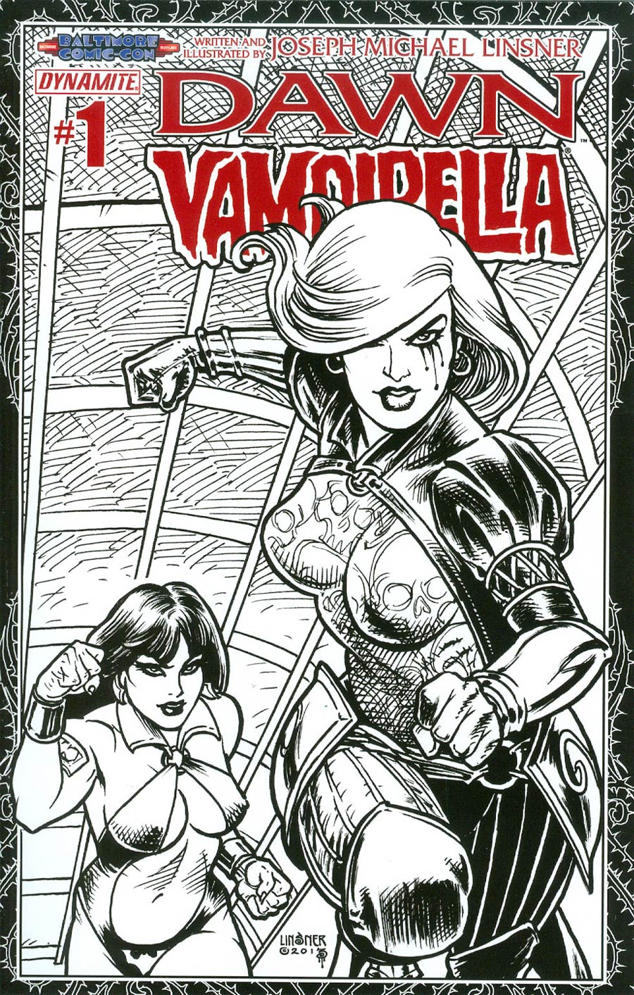 Dawn Vampirella #1 Cover F Incentive Baltimore Comic-Con Joseph Michael Linsner Pure Line Art Ladies Cover