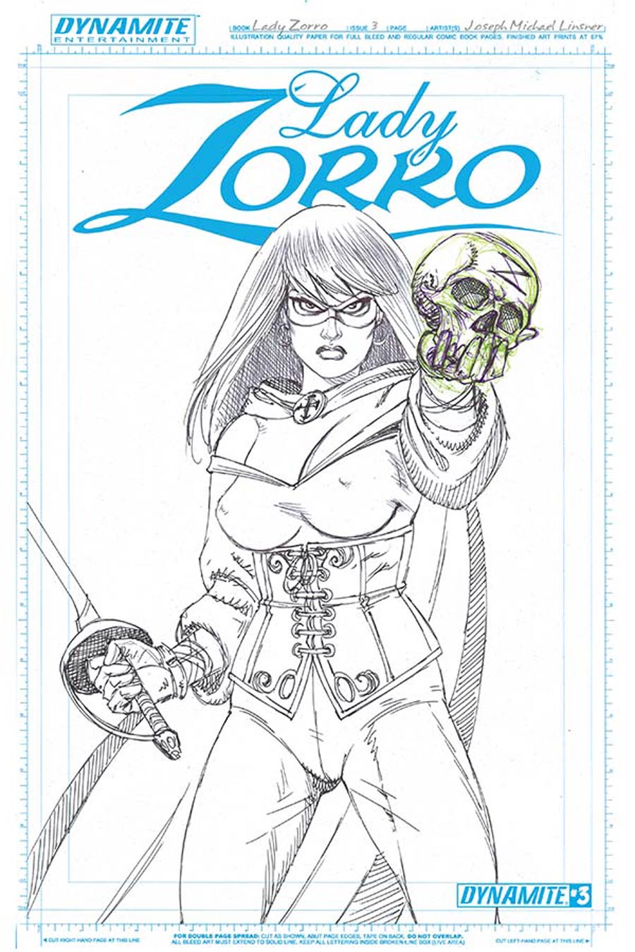 Lady Zorro #3 Cover B Incentive Joseph Michael Linsner Art Board Cover