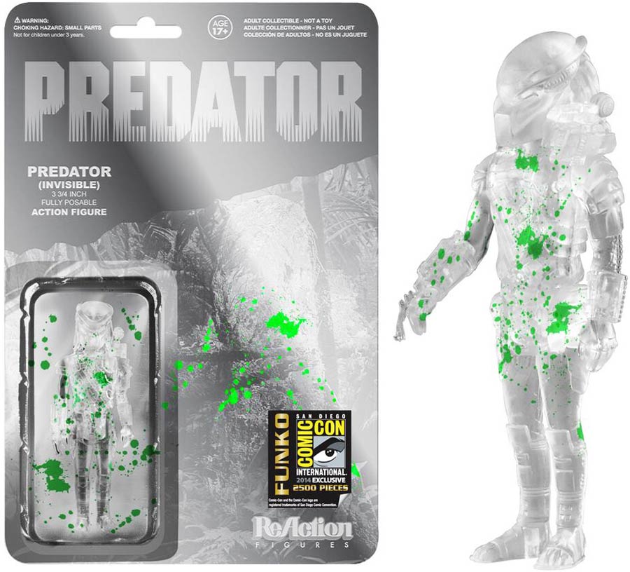 ReAction Predator Invisible Predator With Green Splatter SDCC 2014 Exclusive 4-Inch Action Figure