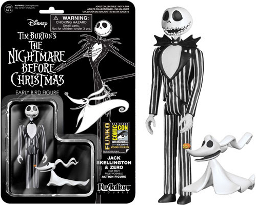ReAction Nightmare Before Christmas Jack Skellington With Zero SDCC 2014 Exclusive 4-Inch Action Figure