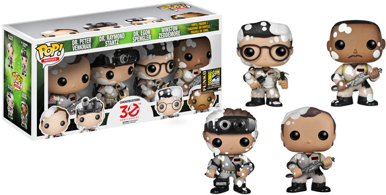 POP Movies Ghostbusters 4-Pack With Marshmallow Splatter SDCC 2014 Vinyl Figure Set