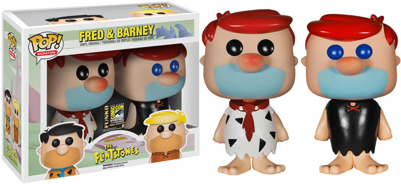 POP Animation The Flinstones Fred Flintstone White Shirt And Barney Rubble Black Shirt Colorway 2 SDCC Exclusive 2014 Vinyl Figures