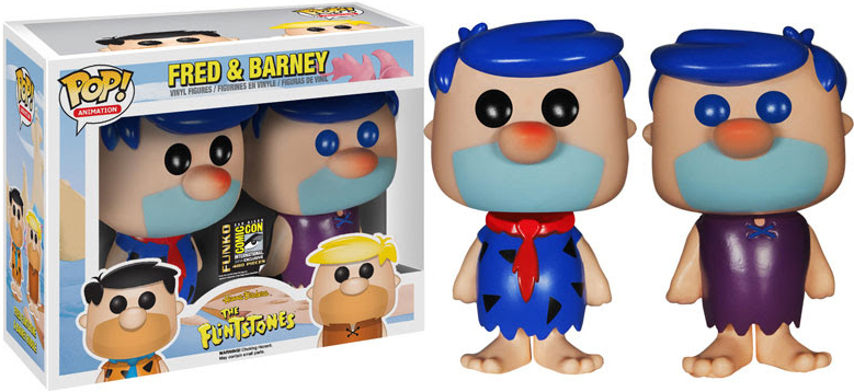 POP Animation The Flinstones Fred Flintstone Blue Shirt And Barney Rubble Purple Shirt Colorway 3 SDCC Exclusive 2014 Vinyl Figures