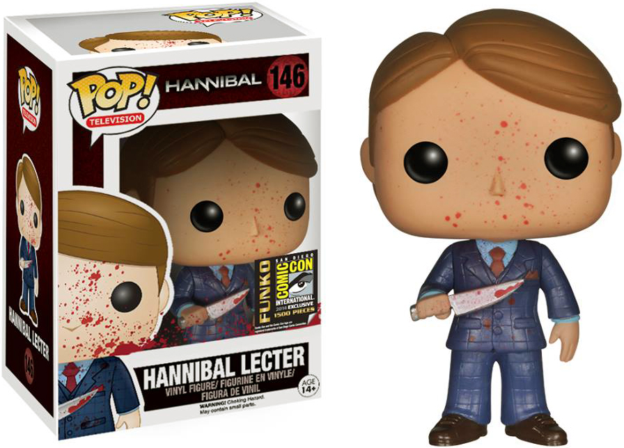 POP Television 146 Hannibal Lector Blood Splatter SDCC 2014 Exclusive Vinyl Figure