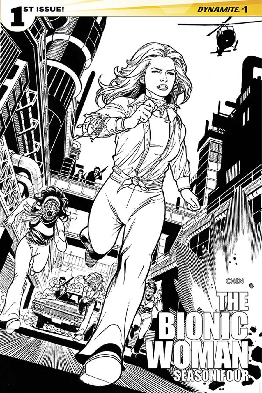 Bionic Woman Season 4 #1 Cover C Incentive Sean Chen Black & White Cover