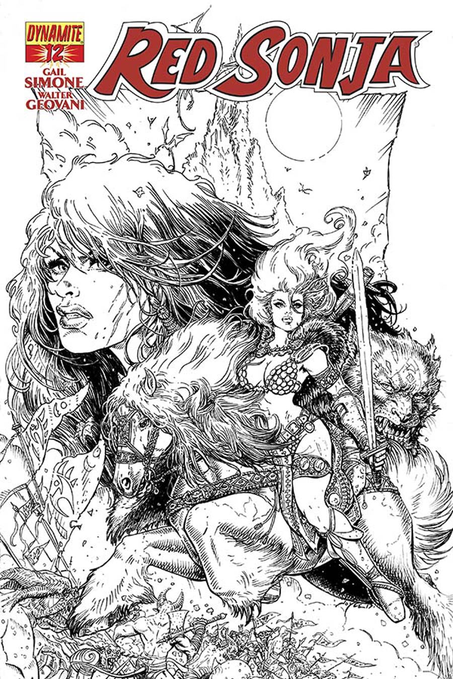 Red Sonja Vol 5 #12 Cover E Incentive Joyce Chin Black & White Cover