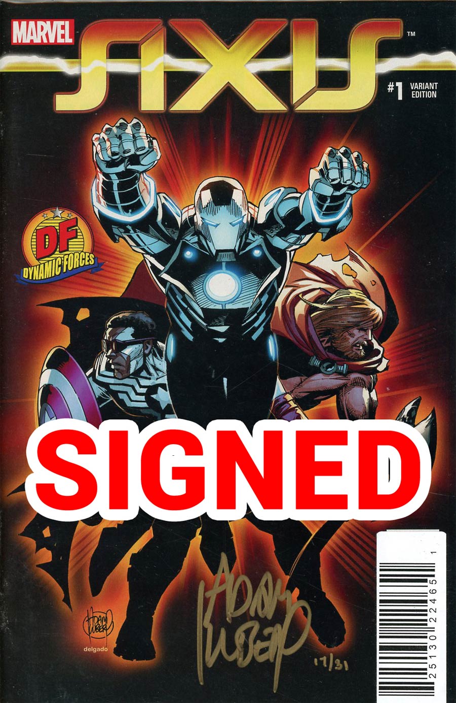 Avengers & X-Men AXIS #1 Cover L DF Exclusive Adam Kubert Variant Cover Signed By Adam Kubert