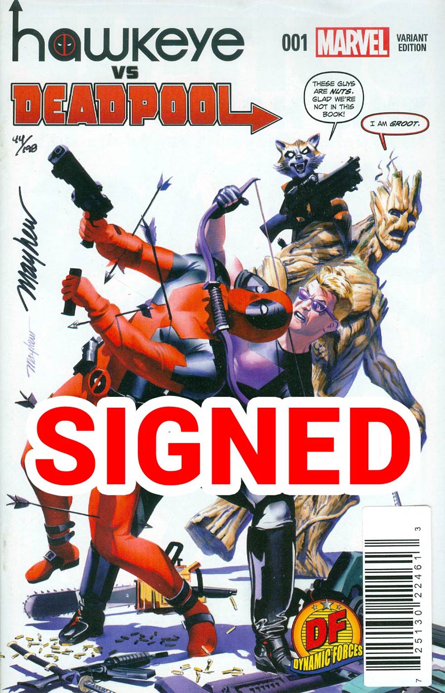 Hawkeye vs Deadpool #1 Cover E DF Exclusive Mike Mayhew Variant Cover Signed By Mike Mayhew