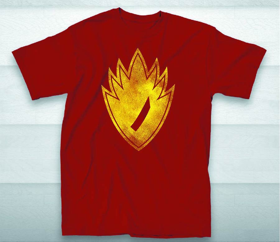 Guardians Of The Galaxy Neon Symbol Previews Exclusive Cardinal Red T-Shirt Large