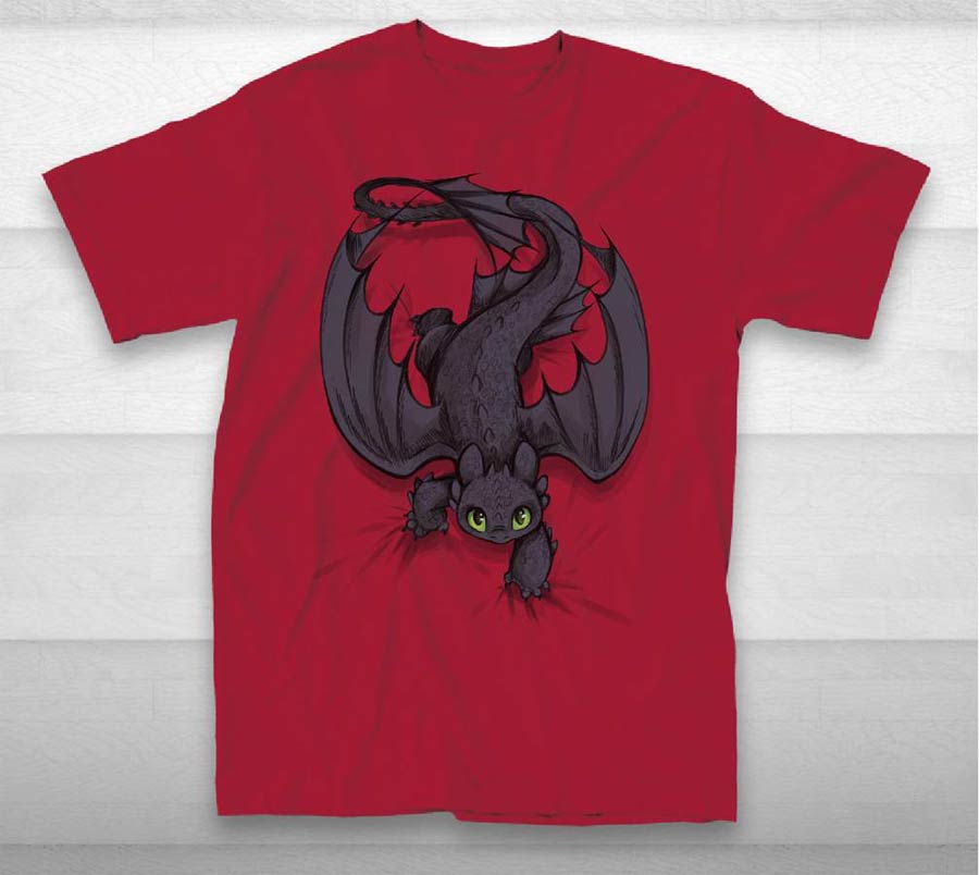 How To Train Your Dragon Night Fury Xing Red T-Shirt Large
