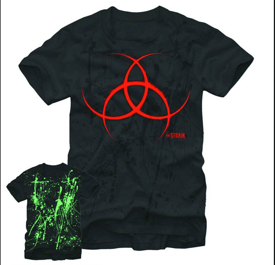 Strain Heated Hazard Blacklight Black T-Shirt Large