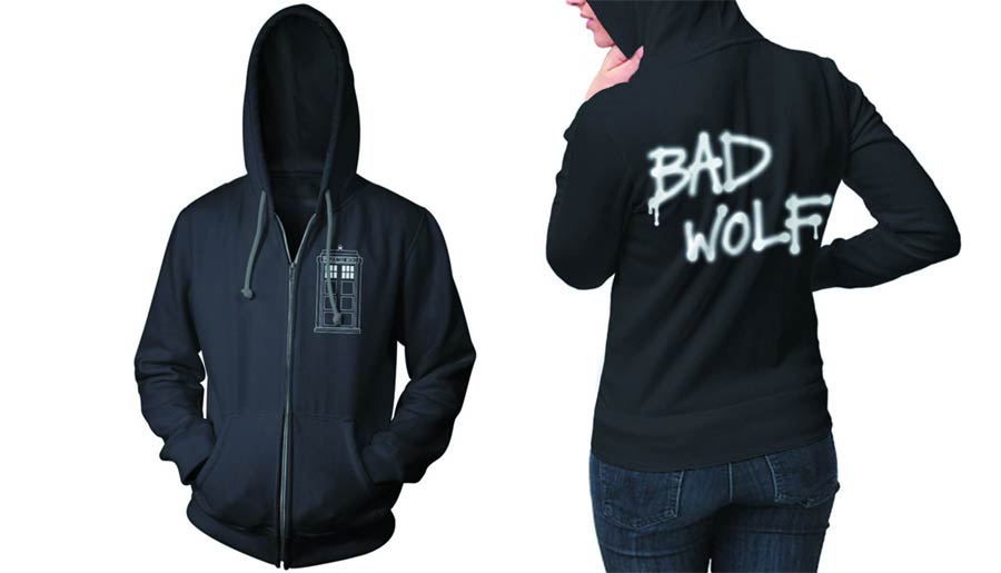 Doctor Who Bad Wolf TARDIS Womens Hoodie Large