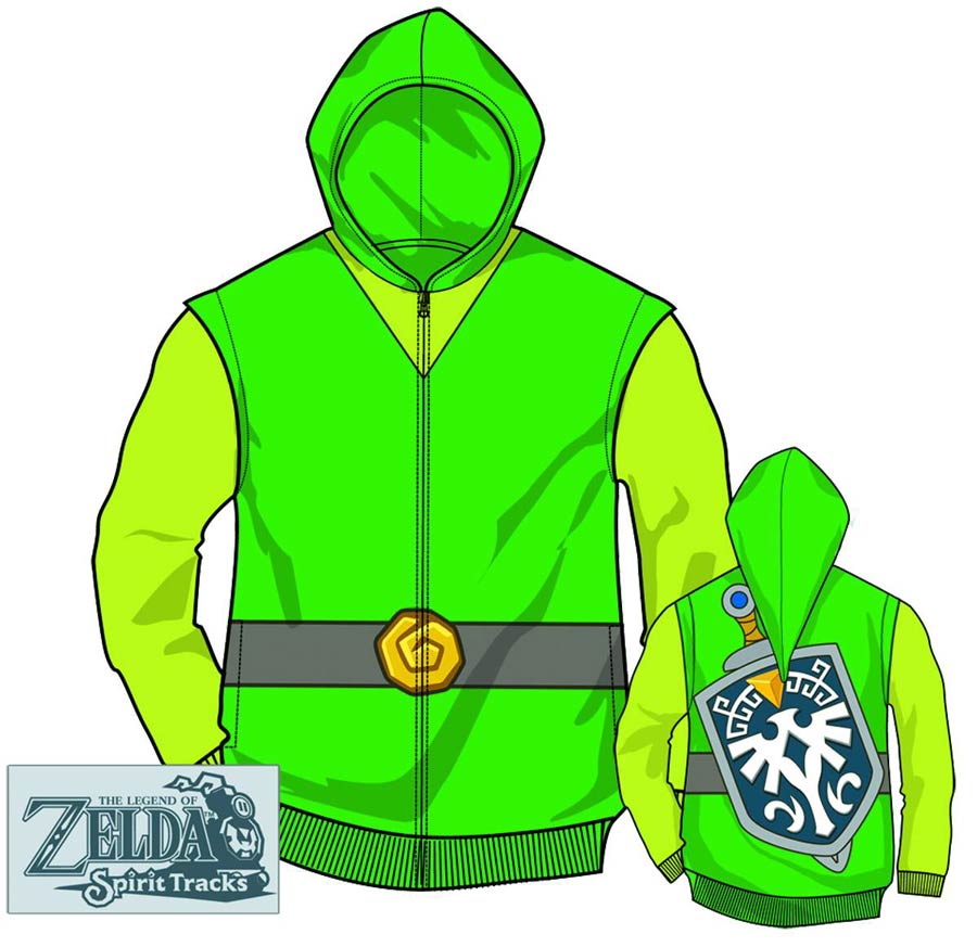 Legend Of Zelda Link Costume Zip Hoodie Small
