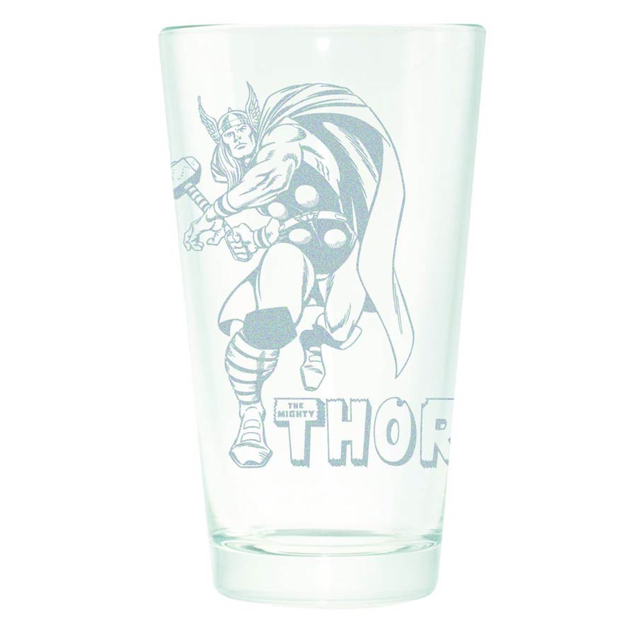 Marvel Heroes Etched Pint Glass - Thor