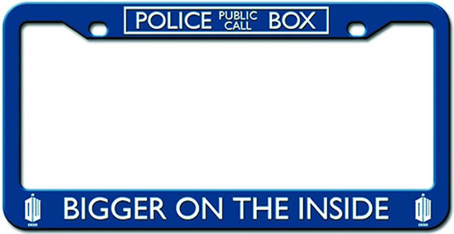 Doctor Who License Plate Frame - Bigger On The Inside