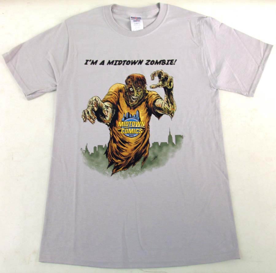 Midtown Zombie Men Silver T-Shirt Large
