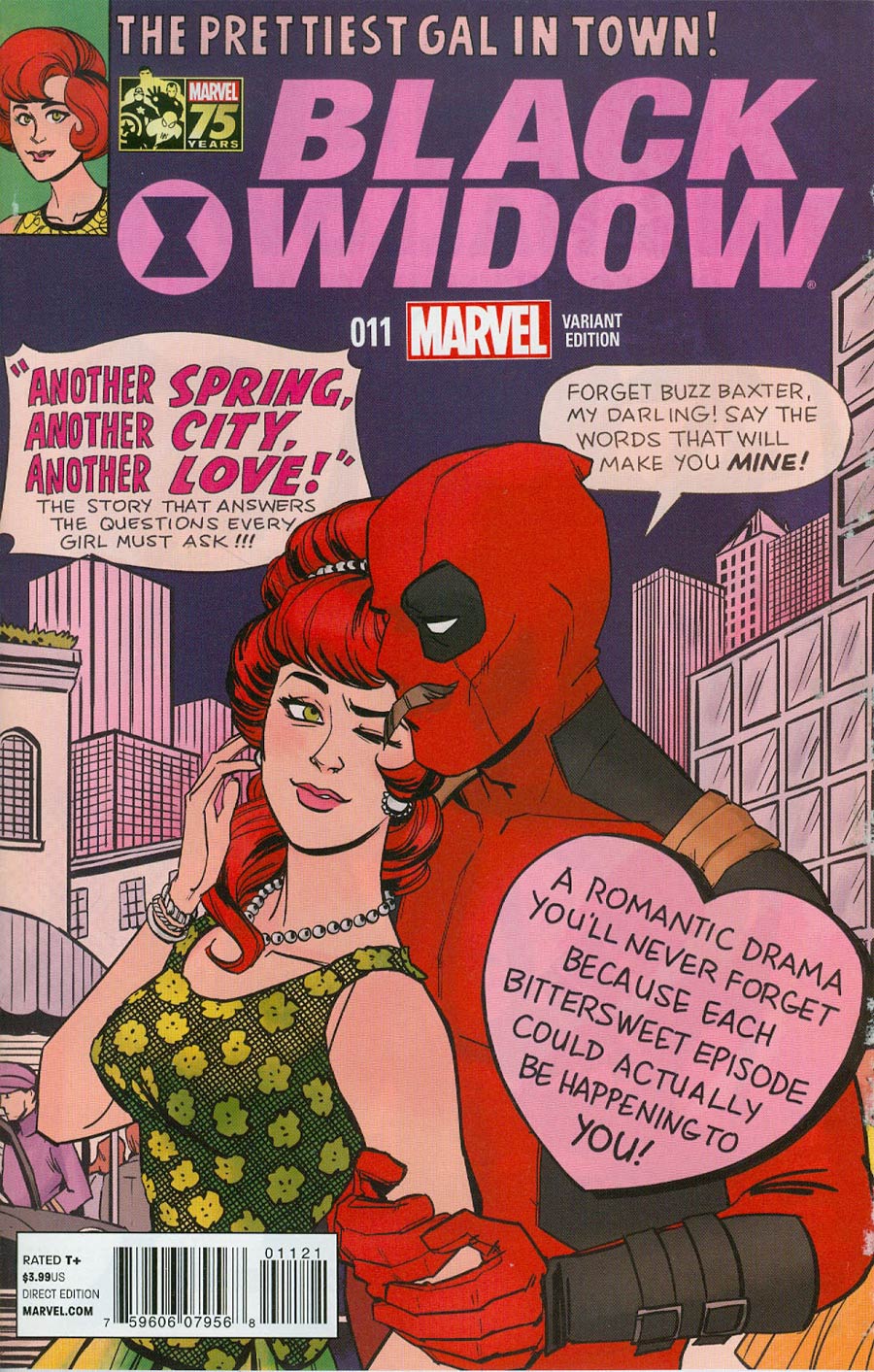 Black Widow Vol 5 #11 Cover B Incentive Deadpool 75th Anniversary Photobomb Variant Cover