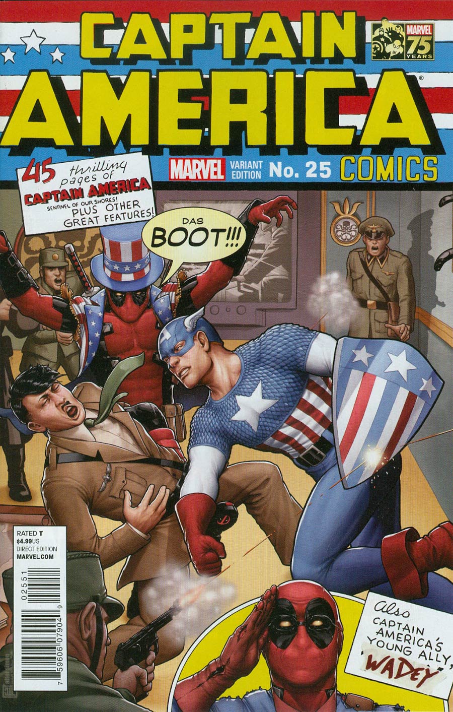 Captain America Vol 7 #25 Cover D Incentive Deadpool 75th Anniversary Photobomb Variant Cover
