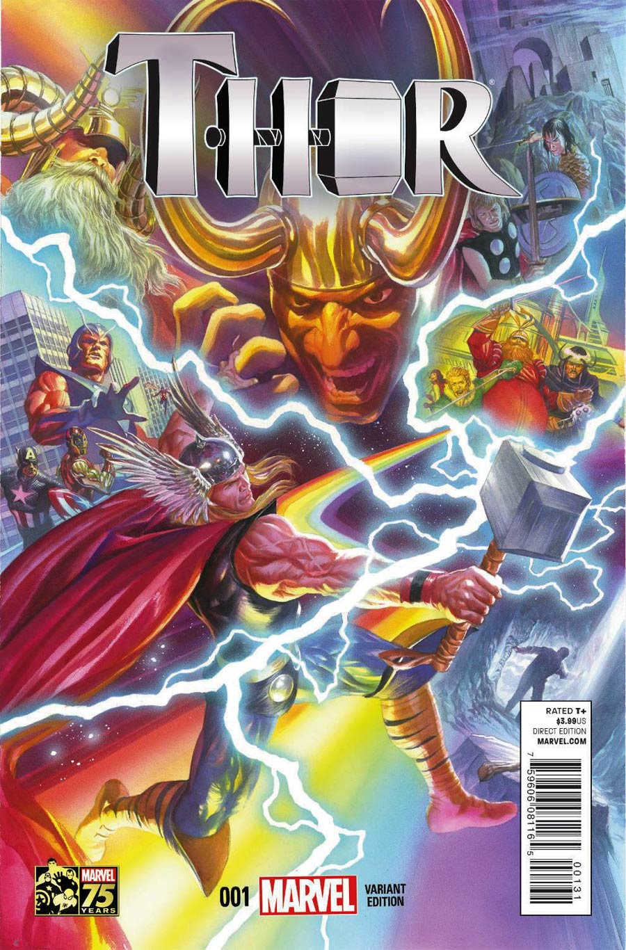 Thor Vol 4 #1 Cover I Incentive Alex Ross 75th Anniversary Color Variant Cover