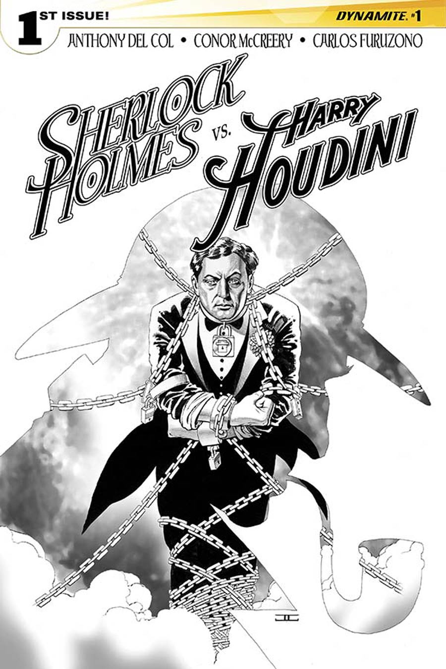 Sherlock Holmes vs Harry Houdini #1 Cover D Incentive John Cassaday Black & White Cover